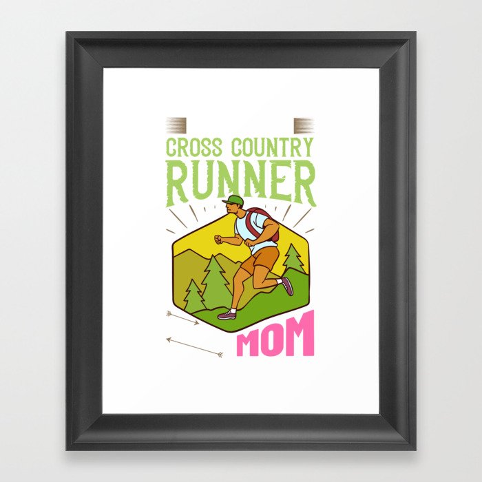 Cross Country Running Coach Training XC Run Race Framed Art Print