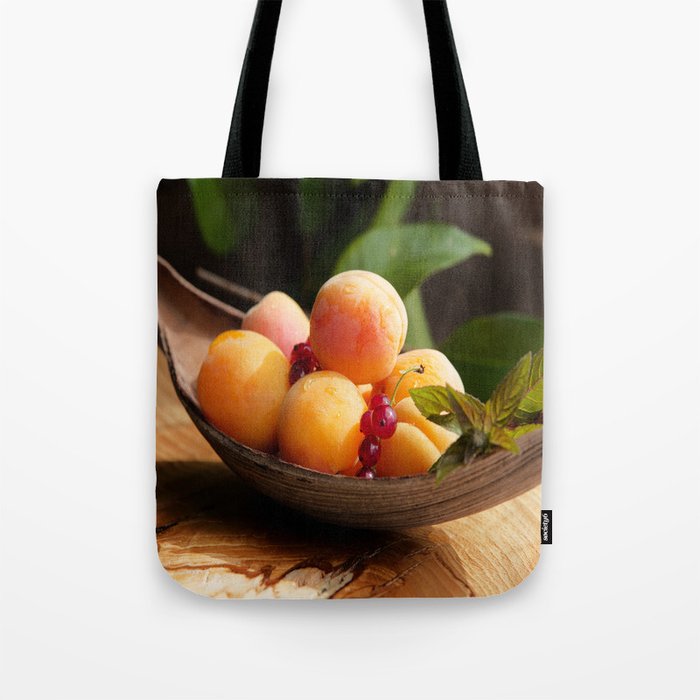 Fresh Apricots on Tabel Tote Bag by Tanja Riedel | Society6