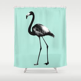 Black Flamingo on Mint #1 #tropical #decor #art #society6 Shower Curtain