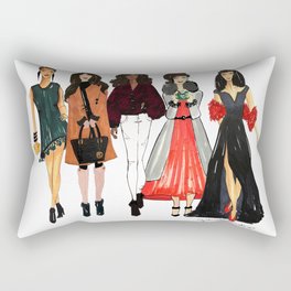 Glam Girls, Pinales Illustrated Rectangular Pillow