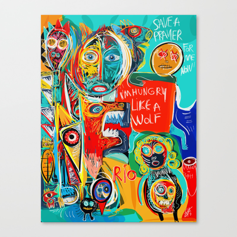 I M Hungry Like A Wolf Street Art Graffiti Canvas Print By Emmanuelsignorino Society6