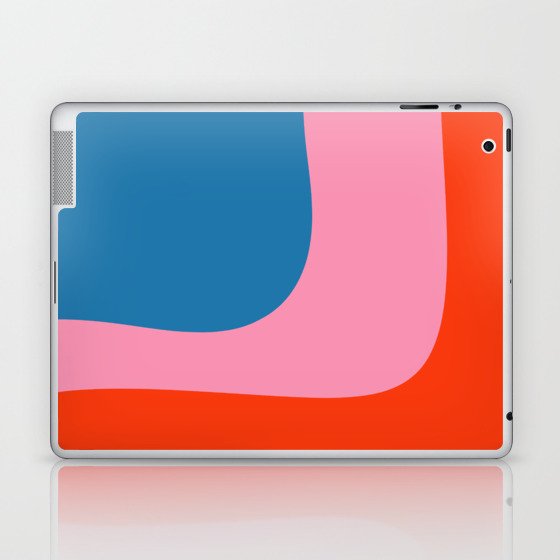 Triple Wave Modern Minimalist Pattern in Pop Colors Laptop & iPad Skin