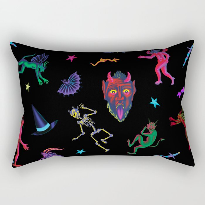 Neon Demons Rectangular Pillow