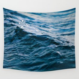 Blue Ocean Waves Wall Tapestry