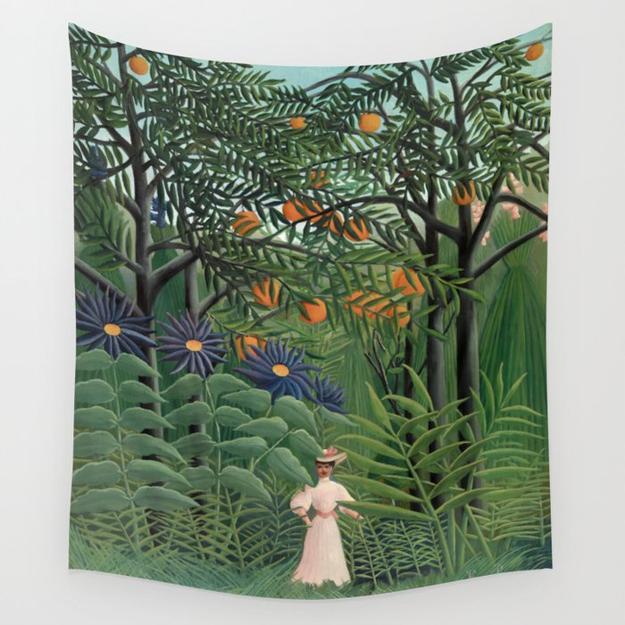 Henri Rousseau "Woman Walking in an Exotic Forest" Wall Tapestry