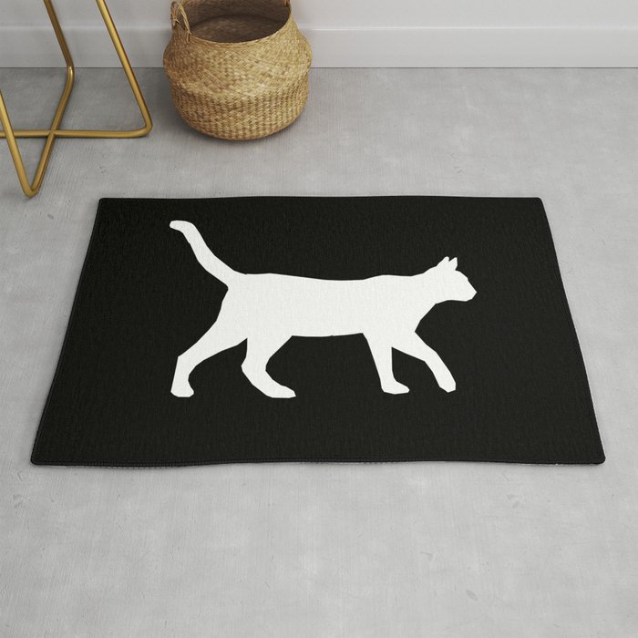 Cat Silhouette Lady Lover Black And White Square Minimal Modern Pet Pattern Rug By Petsilhouettes Cat Silhouette Lady Lover Black And White Square Minimal Modern Pet Pattern Rug By Petsilhouettes