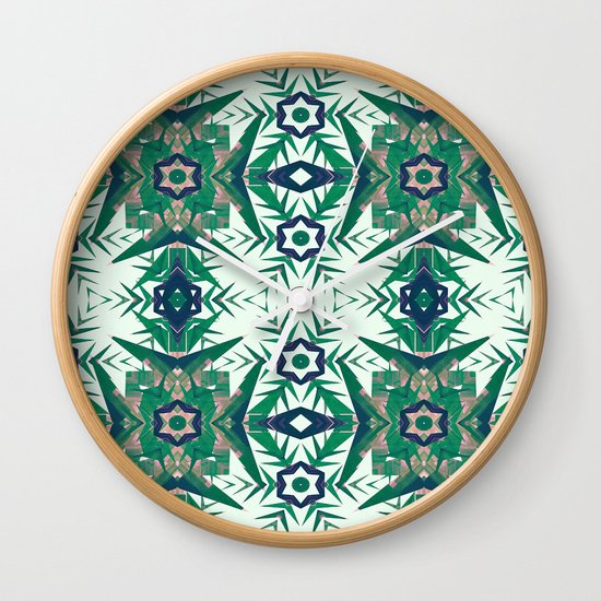 Tropical Snowflakes Wall Clock