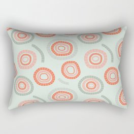 circles peach orange & green mint Rectangular Pillow