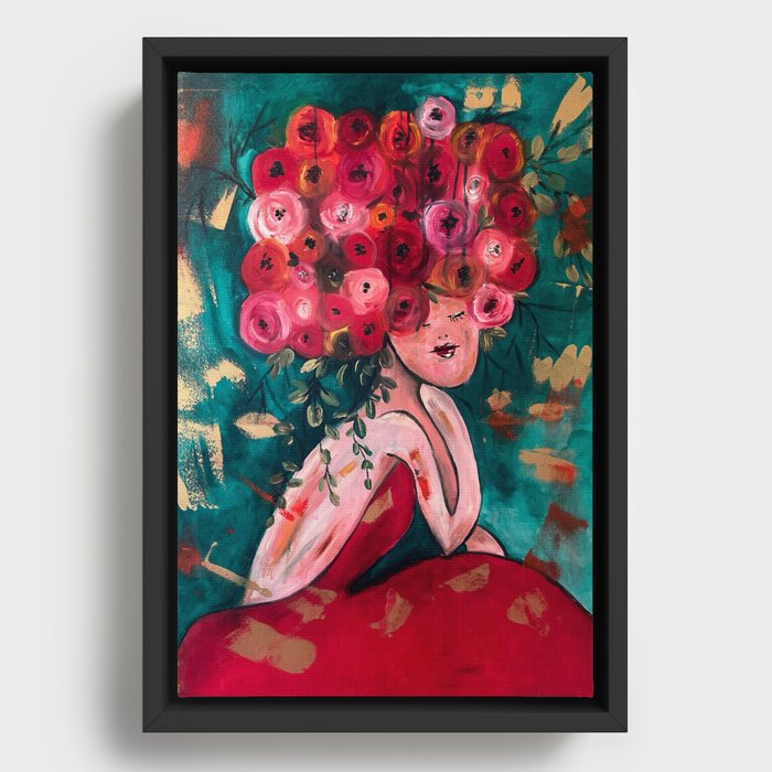 red dress Framed Canvas