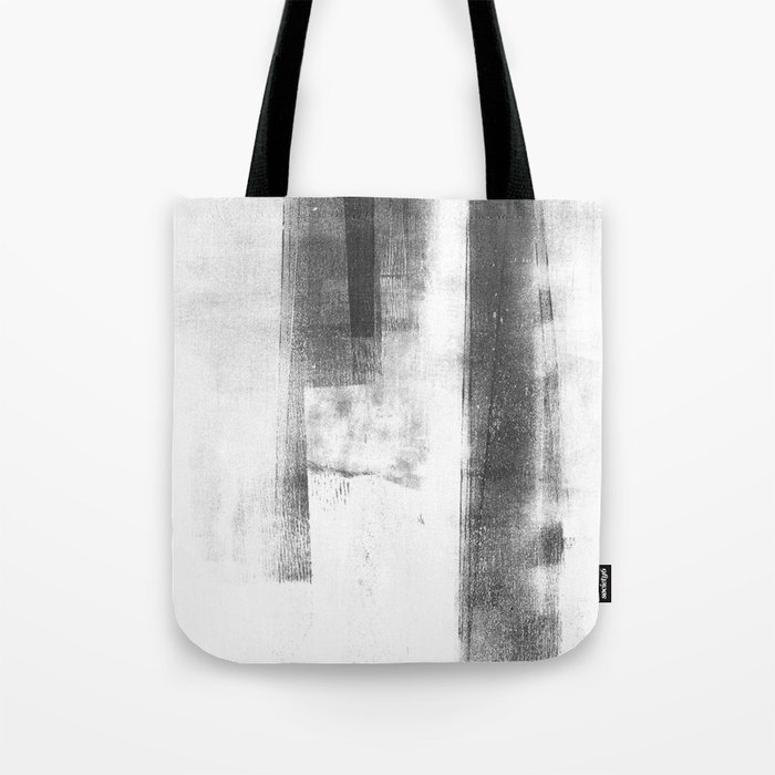 Black And White Minimalist Geometric Abstract Painting Structure Tote Bag By Mininst Society6