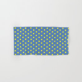 Royal  Blue Yellow Retro Polka Dot Background Pattern Hand & Bath Towel