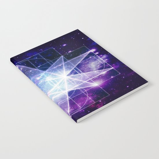Purple Galaxy Sacred Geometry : Stellated Icoshadron Notebook