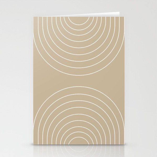 Minimalist Arches (white/tan) Stationery Cards