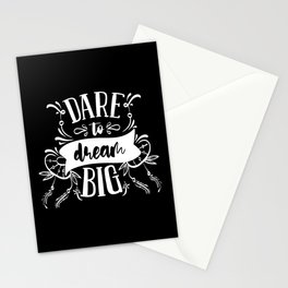 Dare To Dream Big Motivational Typography Quote Stationery Card