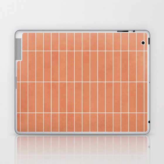 Rectangular Grid Pattern - Coral Laptop & iPad Skin