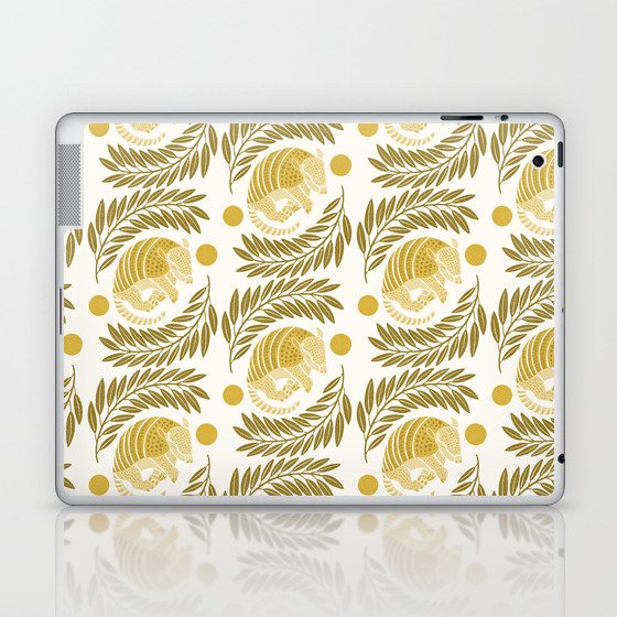 Sleepy Armadillo – Yellow Pattern Laptop & iPad Skin