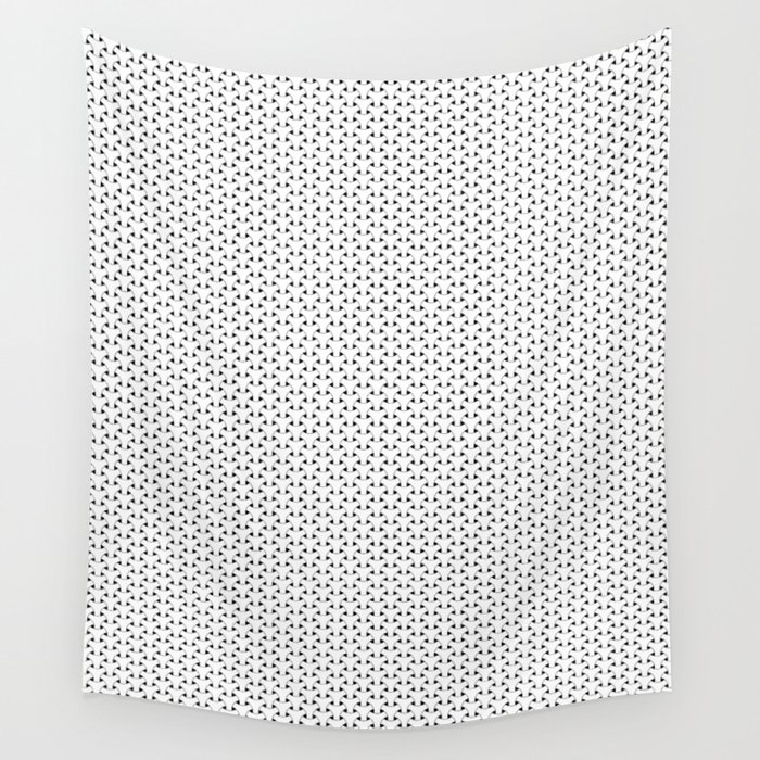 Black and White Basket Weave Shape Pattern - Graphic Design Wall Tapestry