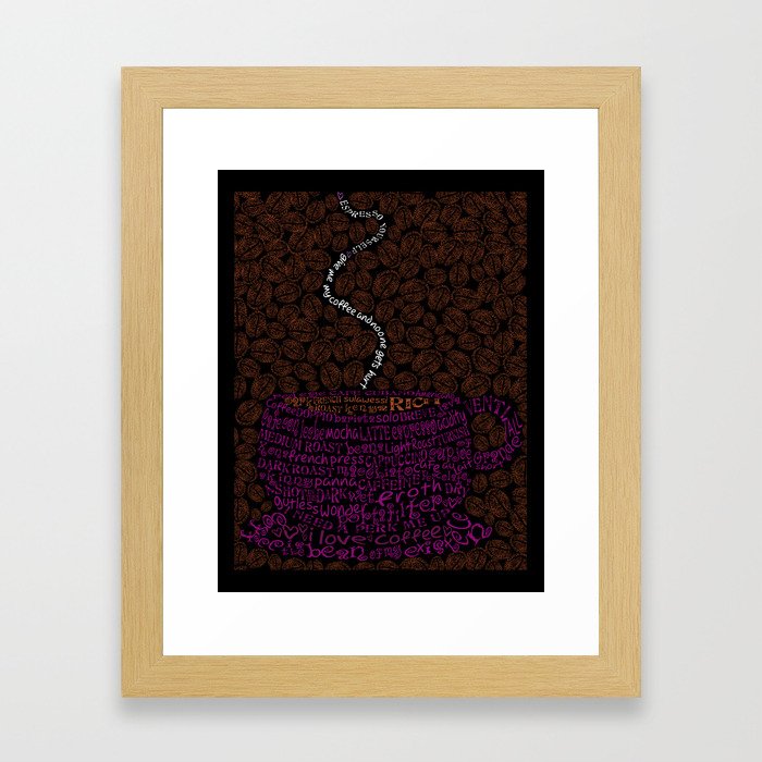 Cup O Type Typographic Coffee Cup Illustration Framed Art Print