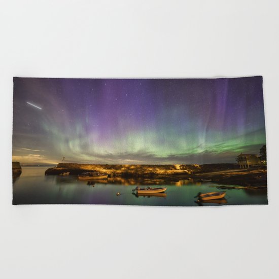 Aurora and the ISS Beach Towel