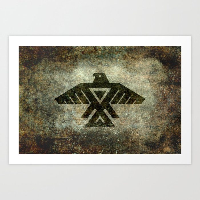 Thunderbird, Emblem of the Anishinaabe people - Vintage version Art Print