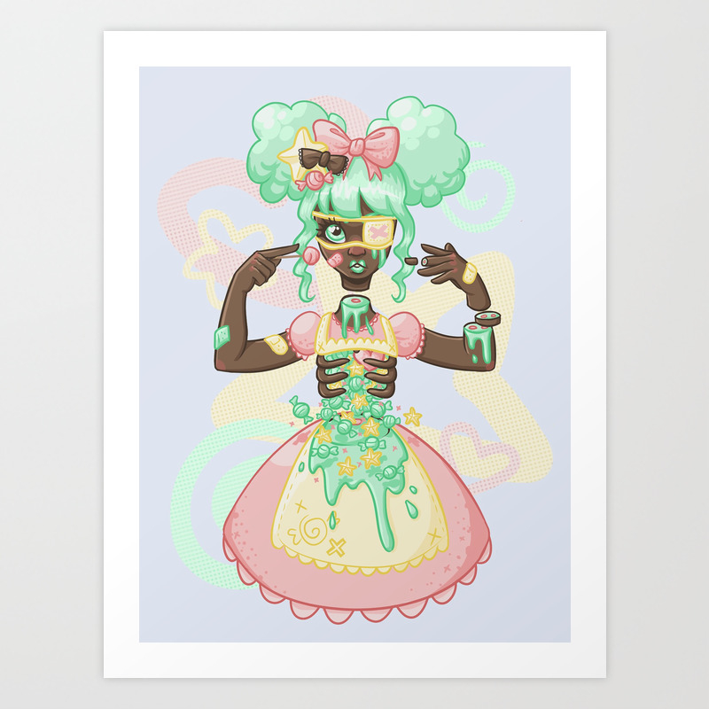 Pastel Candy Gore Art Print by Ash Knight | Society6