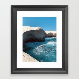 The Sea, the Sky & the Waves | Milos, Greece | Sarakiniko beach Framed Art Print