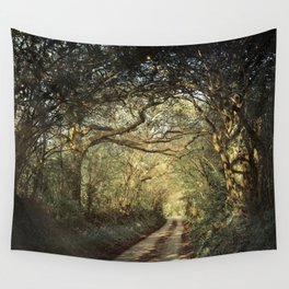 Great Britain Photography - Small Road In The British Forest Wall Tapestry