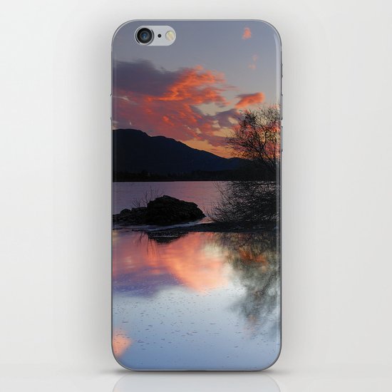 Trees in the water at the red sunset iPhone & iPod Skin