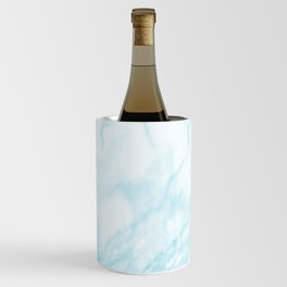 Elegant pastel blue white modern marble Wine Chiller