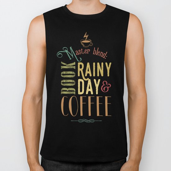 Coffee, book & rainy day Biker Tank