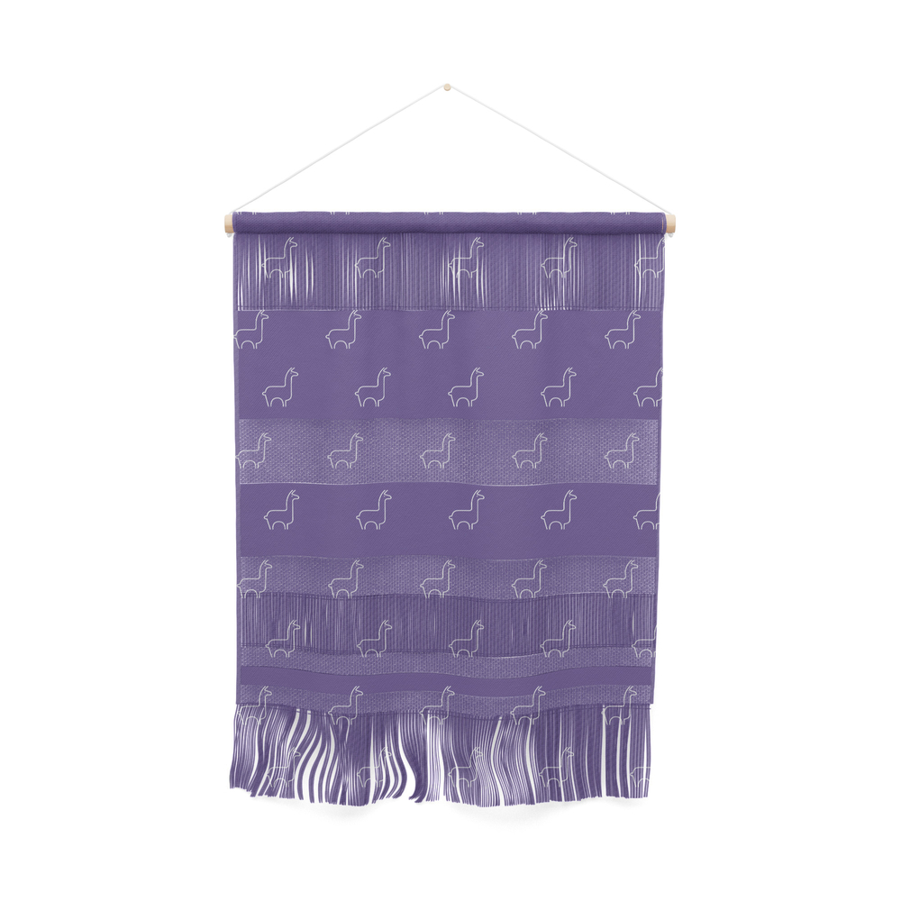 Baesic Llama Pattern (Ultra Violet) Wall Hanging by sabrinasignorelli