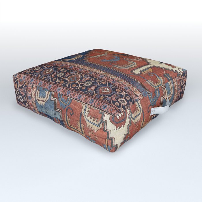 Antique Persian Rug Print, Vintage Backshaiesh Kilim Carpet Print Outdoor Floor Cushion