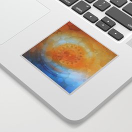 Oh My Heavens Blue And Orange Abstract Art Sticker