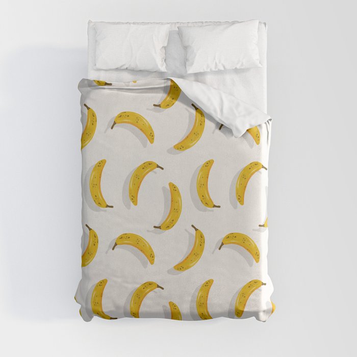 Banana Pattern – White Duvet Cover