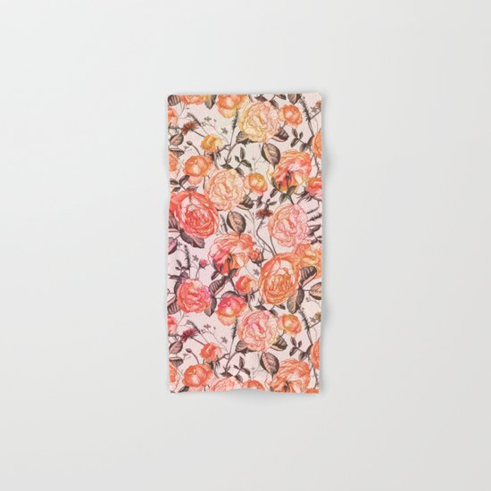 Vintage Floral Watercolor Pattern Hand & Bath Towel