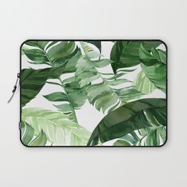 Green leaf watercolor pattern Laptop Sleeve