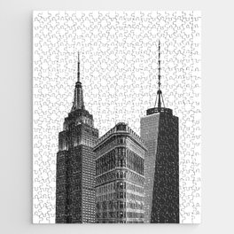New York City Iconic Architecture | Black and White Jigsaw Puzzle