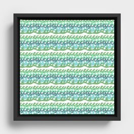 Oceana | Block Print Ocean Waves Framed Canvas