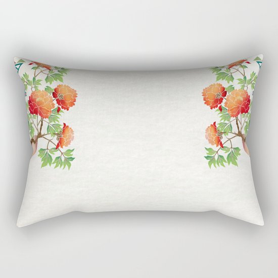 deer flowers Rectangular Pillow