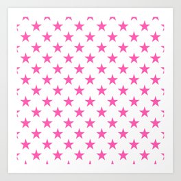 Stars Texture (Pink & White) Art Print