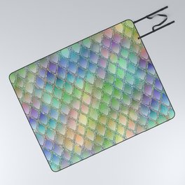 Glam Green and Pastel Colors Dragon Scales Picnic Blanket