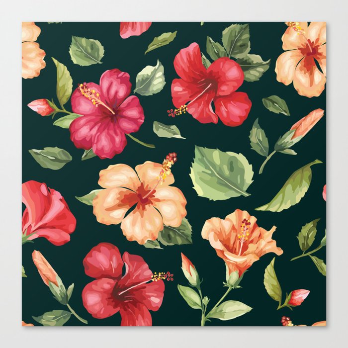 Beautiful Exotic Hibiscus Flowers Canvas Print