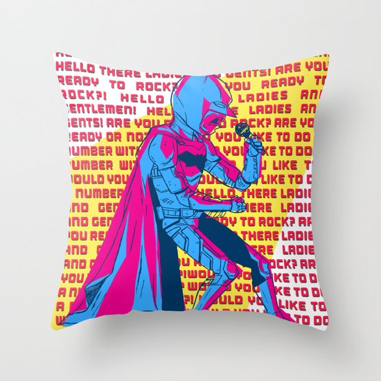 The Dark Knight Rocks (Text Version) Throw Pillow