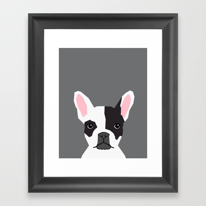 Parker - French Bulldog animal art modern colors for dog people Framed ...