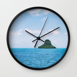 Mokolii Island Straight Ahead Wall Clock | Kaneohebay, Hawaii, Film, Photo, Vintage, Mokoliiisland, Digital, Oahu 
