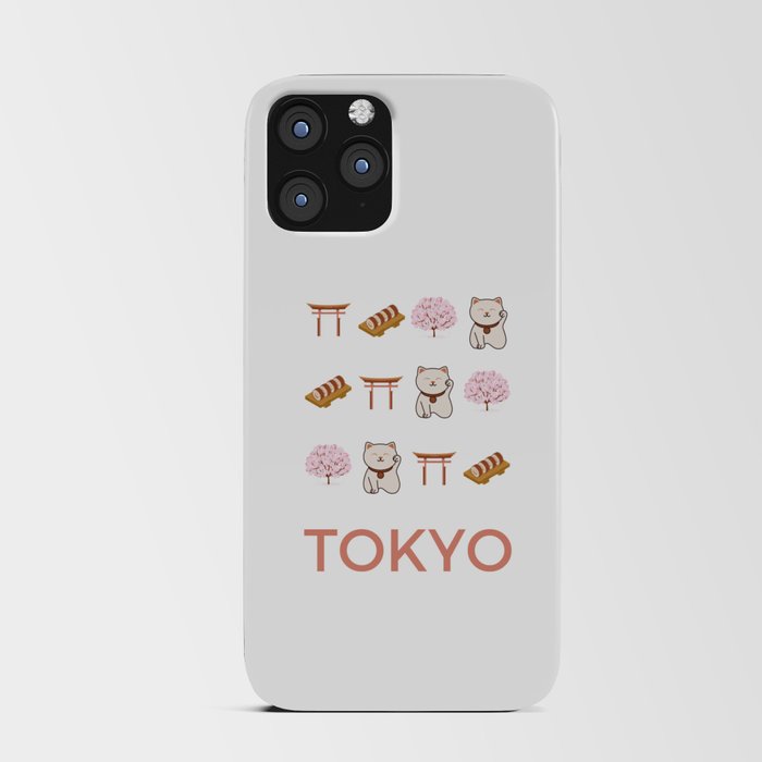 Tokyo Retro Art Vacations Boho Decor Illustration Modern Decor Pink Tones iPhone Card Case