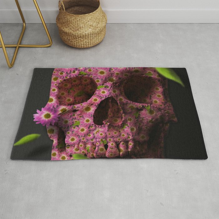SKULL and FLOWERS Rug