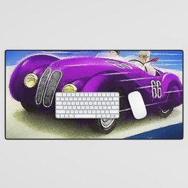 Roma, Italy Gran Prix Racing sports car roman coliseum vintage advertising poster wall decor for kitchen, dinning room, office Desk Mat