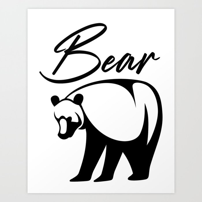 Minimalist Bear  Art Print