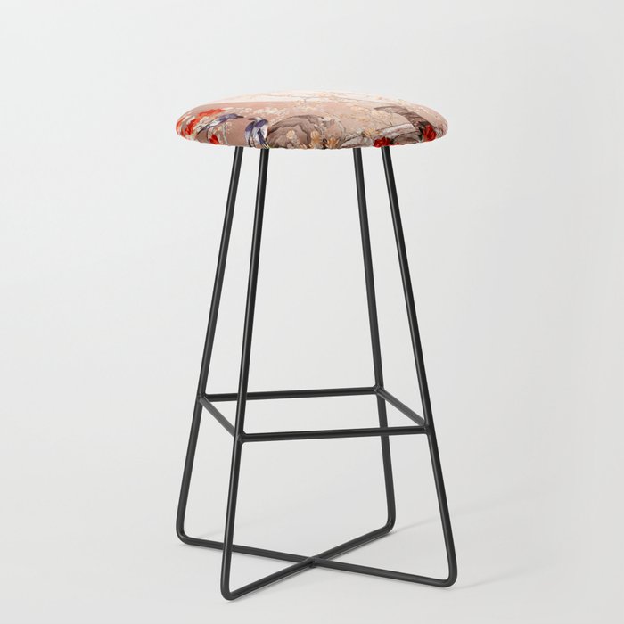 Chinoiserie Moonlight Sakura Garden Bar Stool